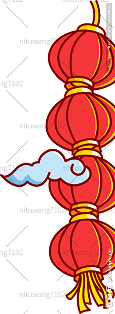 手绘灯笼 红色灯笼 祥云