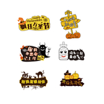 万圣节元素手举牌卡通矢量图标