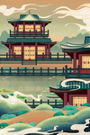 建筑风景插画