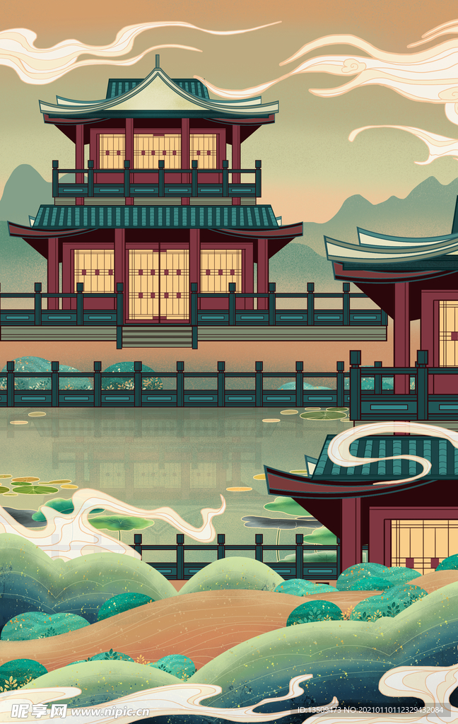 建筑风景插画