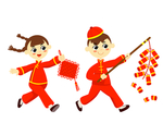 放鞭炮小孩