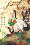 仙鹤桃花国画花鸟传统元素