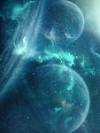 冷色叠加星球背景素材
