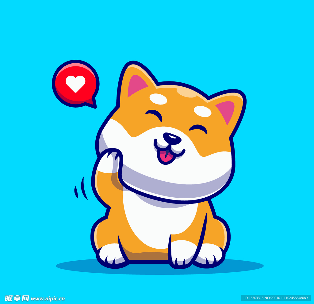 可爱卡通柴犬