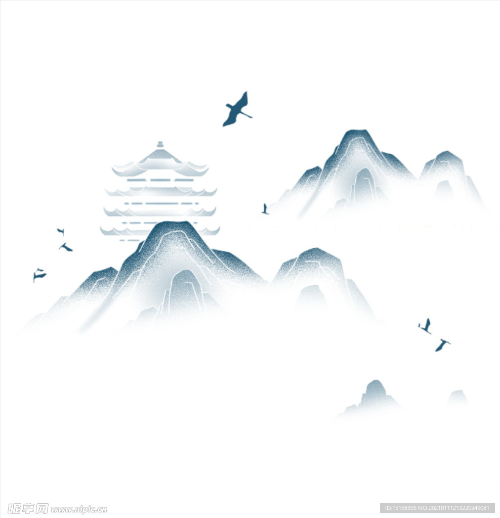 中国山水画免扣素材
