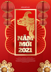 红色牛年春节海报2021