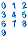 渐变数字蓝色立体组合元素