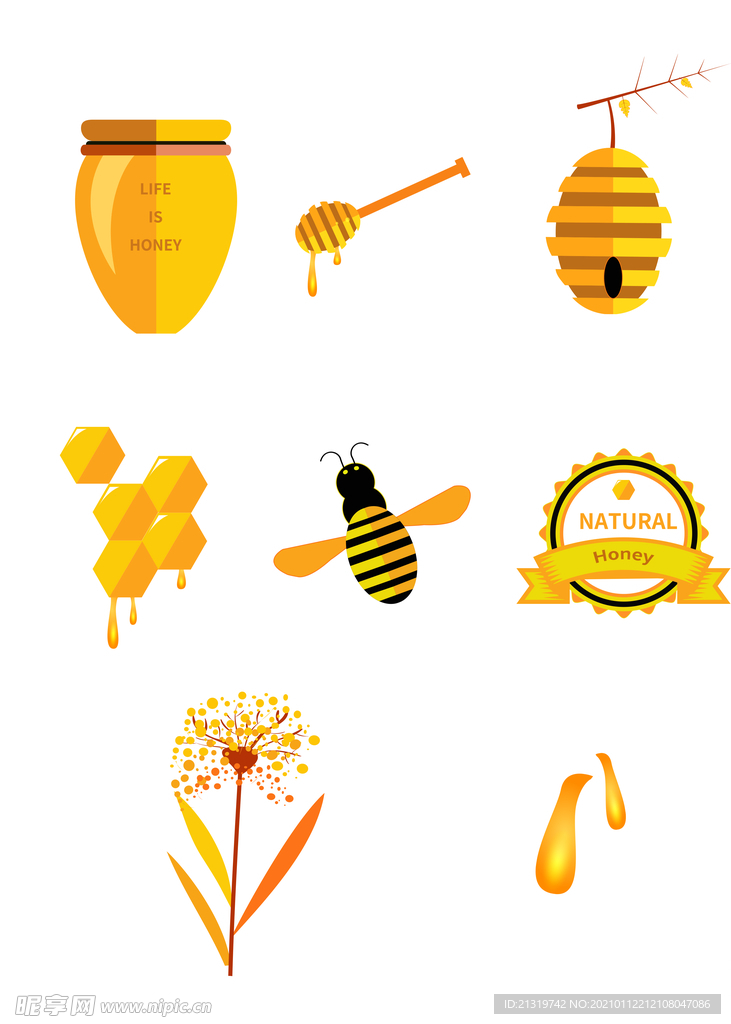 蜜蜂元素插画
