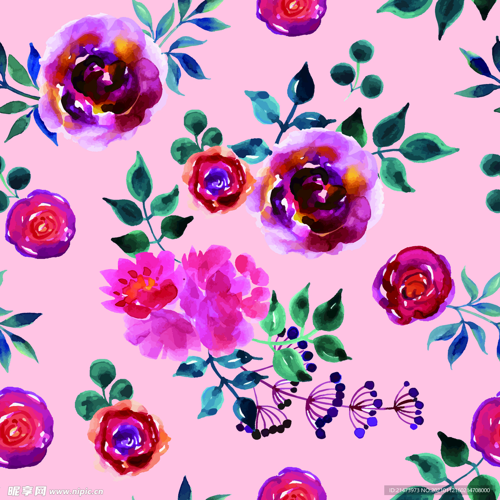 水彩花
