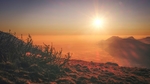 高原夕阳景观