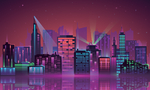 夜光渐变城市