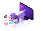 矢量2.5D立体电脑喇叭科技