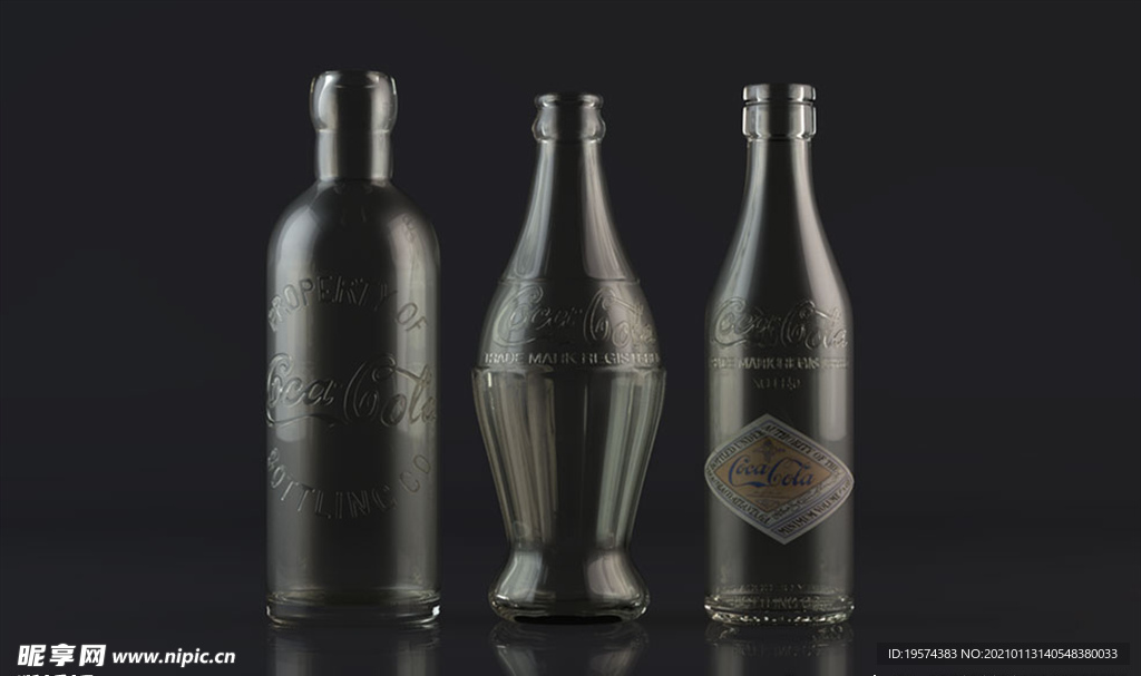 C4D模型怀旧经典可乐玻璃瓶子