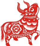 牛年红色剪纸窗花
