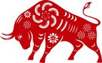 剪纸牛年