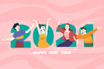 2021新年人物插画