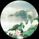 圆形荷花玄关