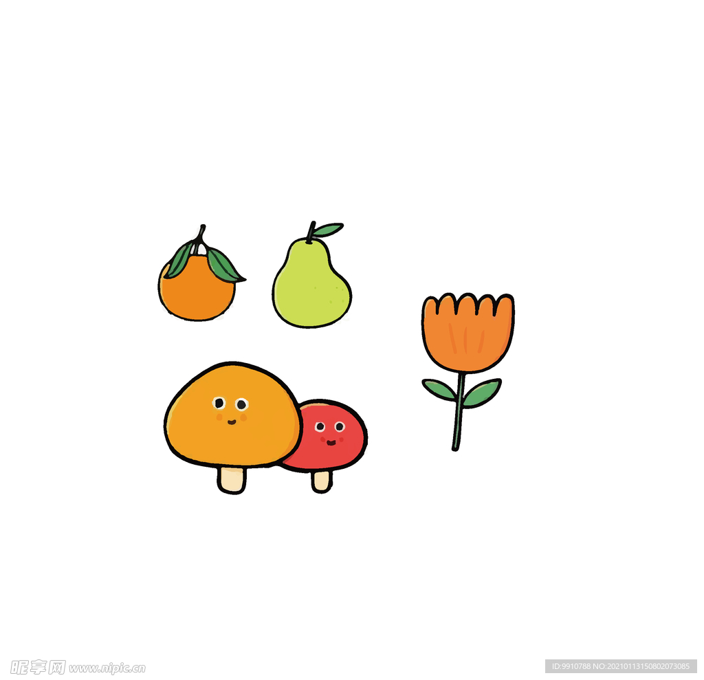 卡通花草植物