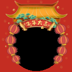 牛年灯笼背景