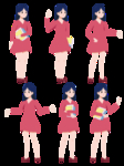 红裙女生动作一组