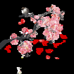 桃花元素背景