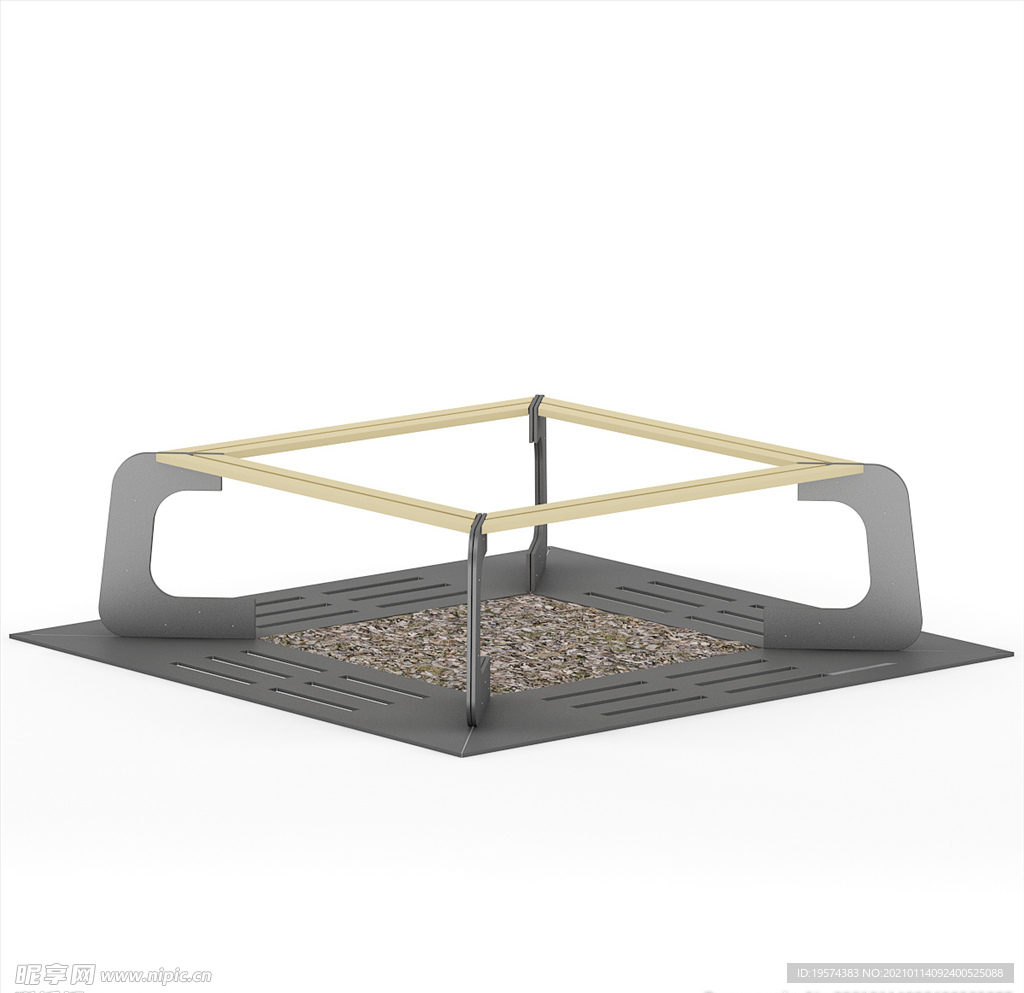 C4D模型树屏障栏杆围栏草绿植