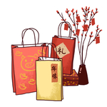 礼品袋插画