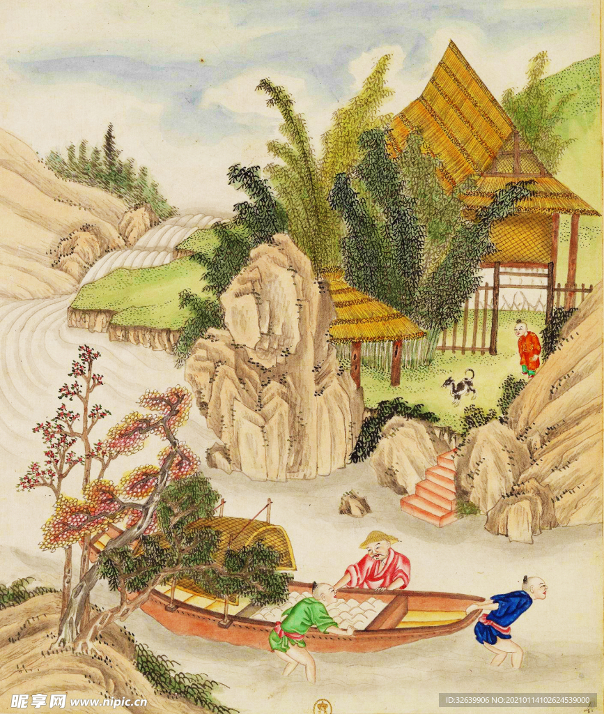 工笔山水人物