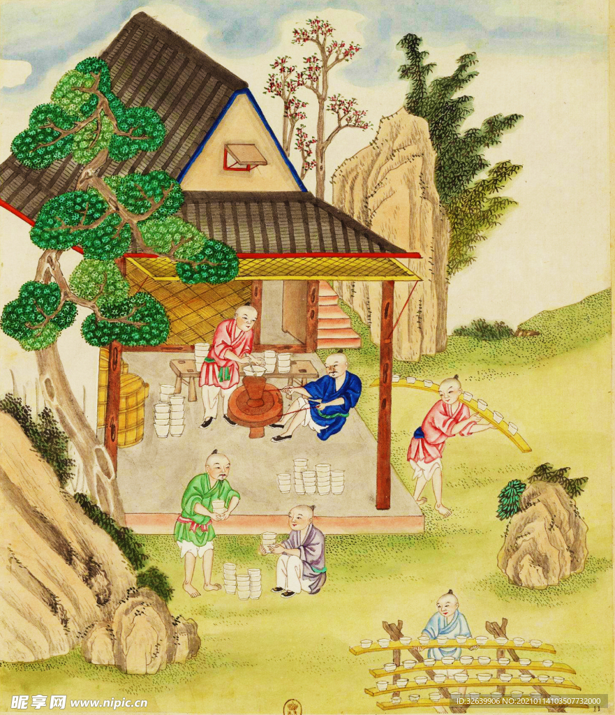 工笔山水人物