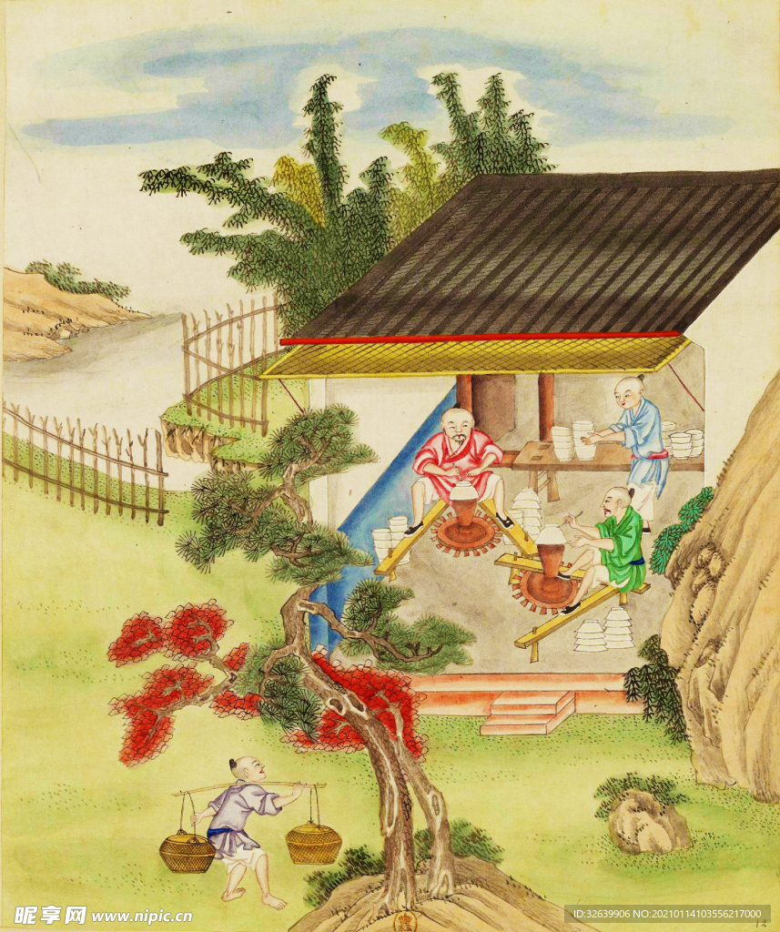 工笔山水人物