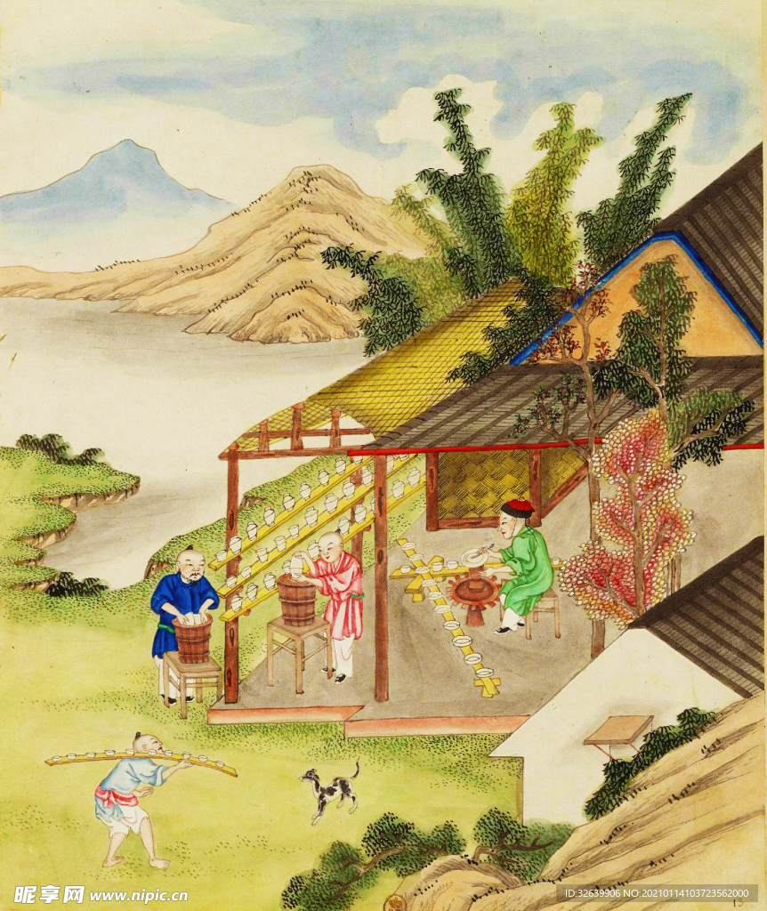 工笔山水人物
