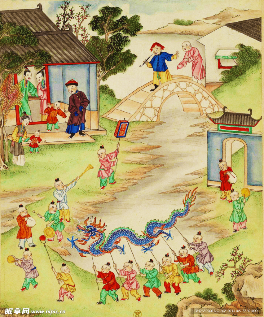 工笔山水人物