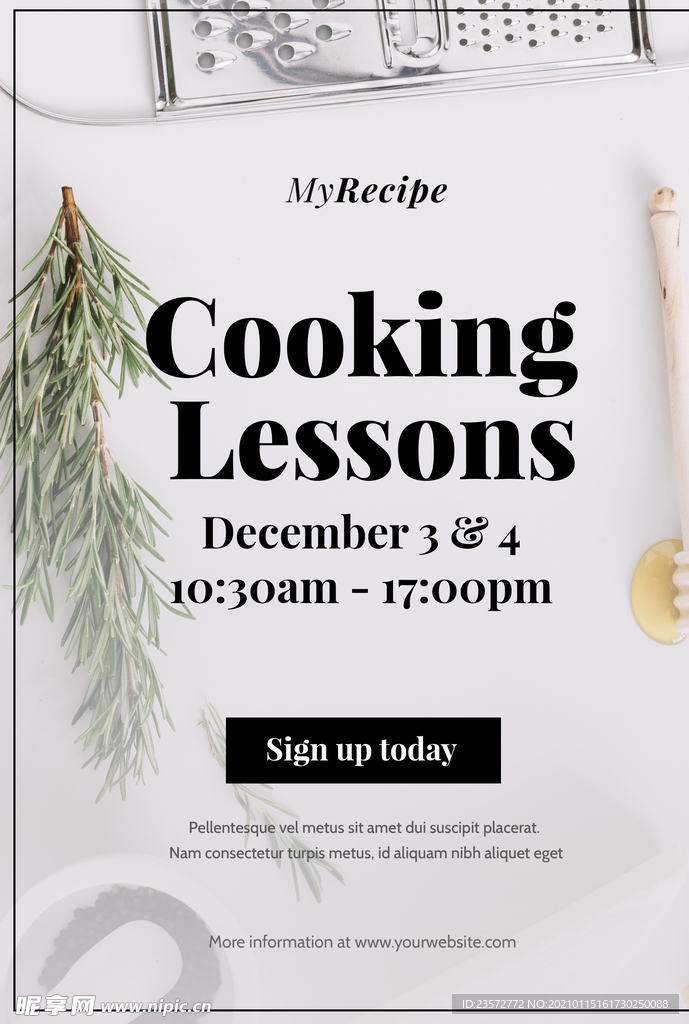 烹饪课宣传海报