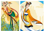 唯美古典古风矢量女子