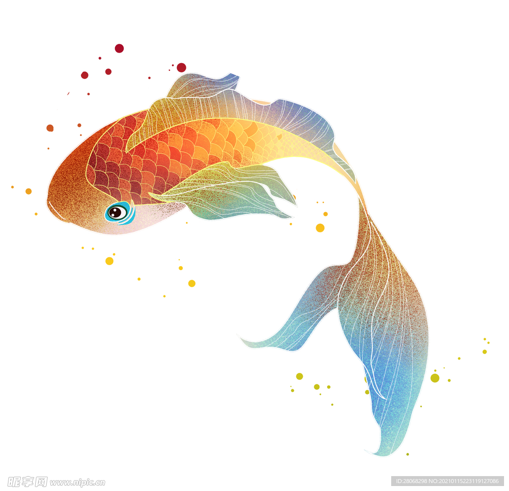 《飞鱼于云海》插画过程图_管管管鱼-站酷ZCOOL