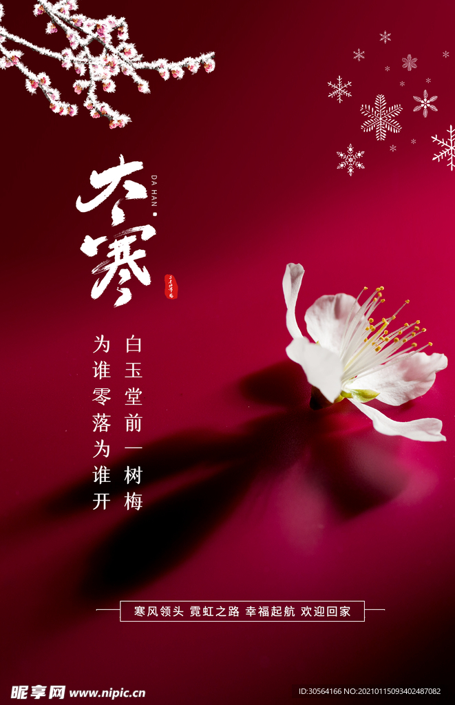 大寒节气传统活动宣传海报素材