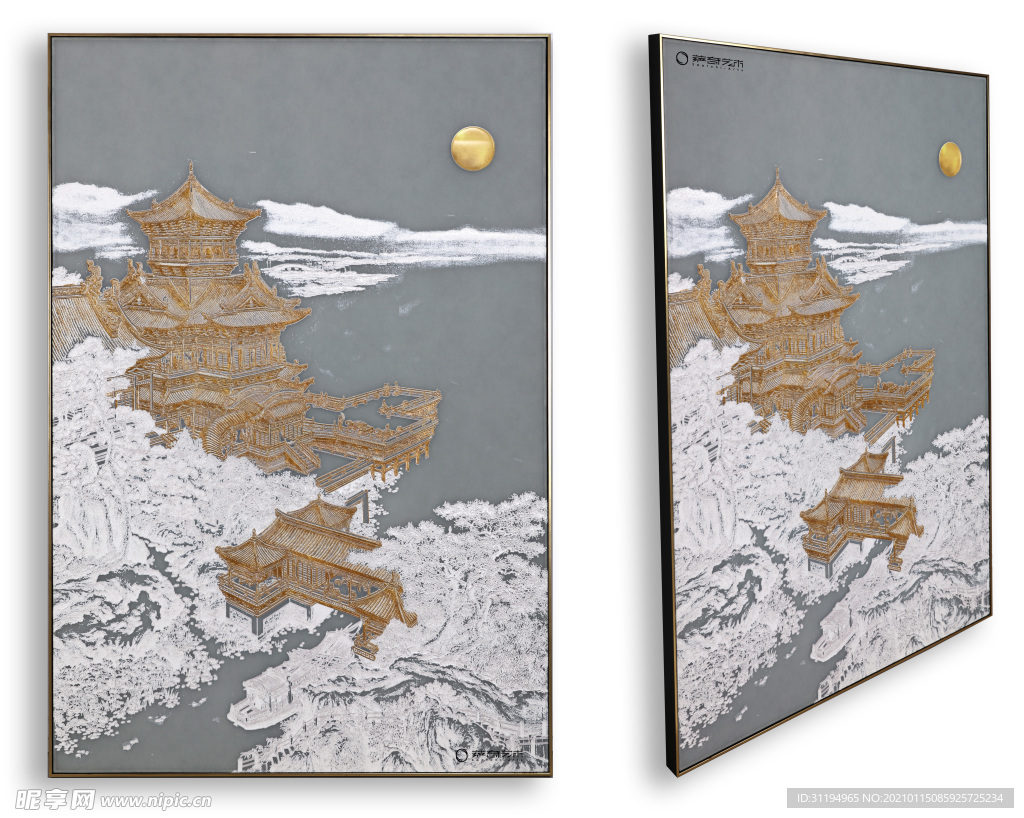 风景 工笔画 拓印 装置 国画