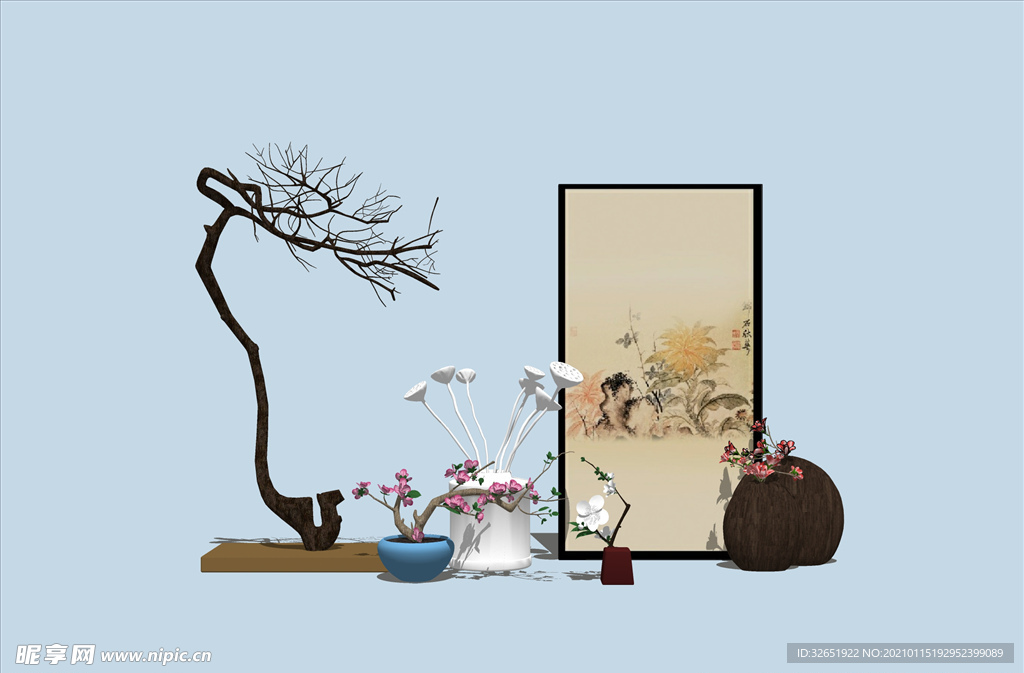 装饰 摆件 中式 SU模型