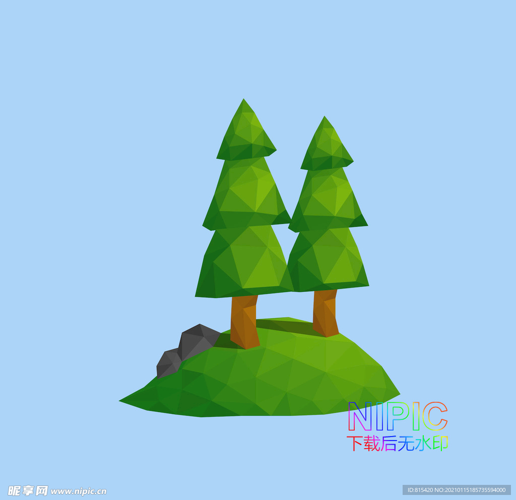 low poly 小树