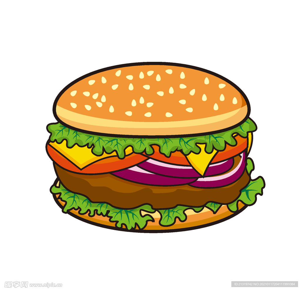 美味汉堡插画