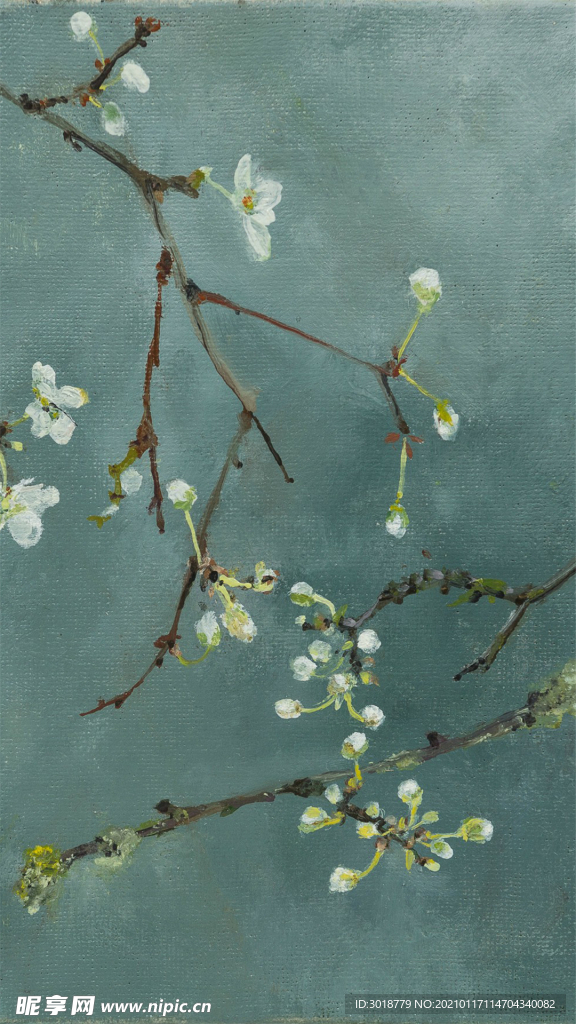 梅花油画