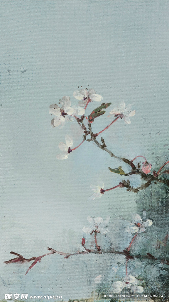 梅花油画