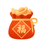 手绘卡通过年除夕压岁钱红包福袋