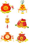 一组福袋插画