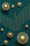 金色抽象立体几何玄关