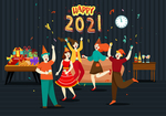 新年快乐插画