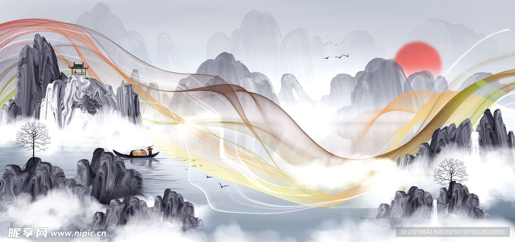轻奢山水画