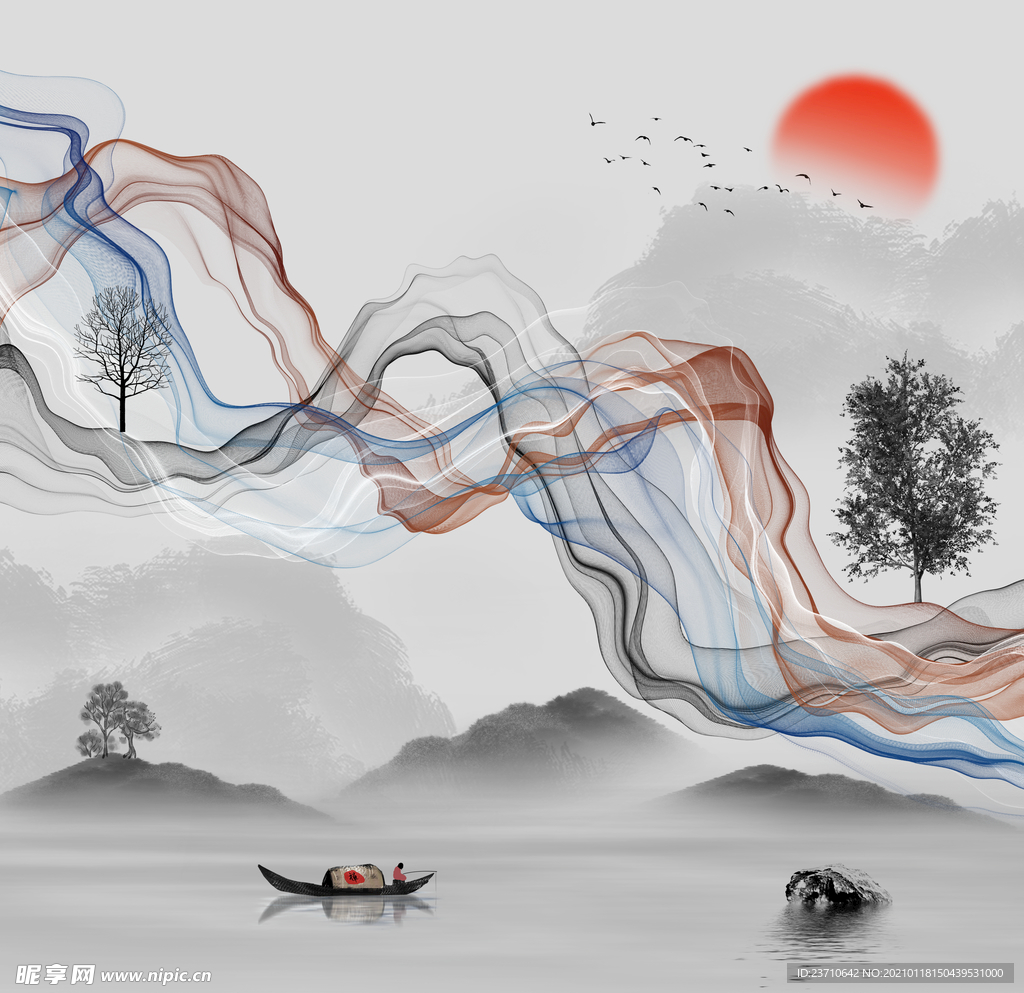 轻奢山水画
