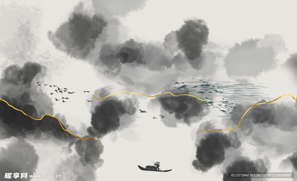 轻奢山水画