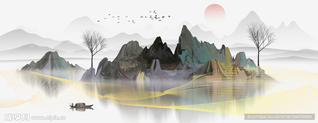 轻奢山水画